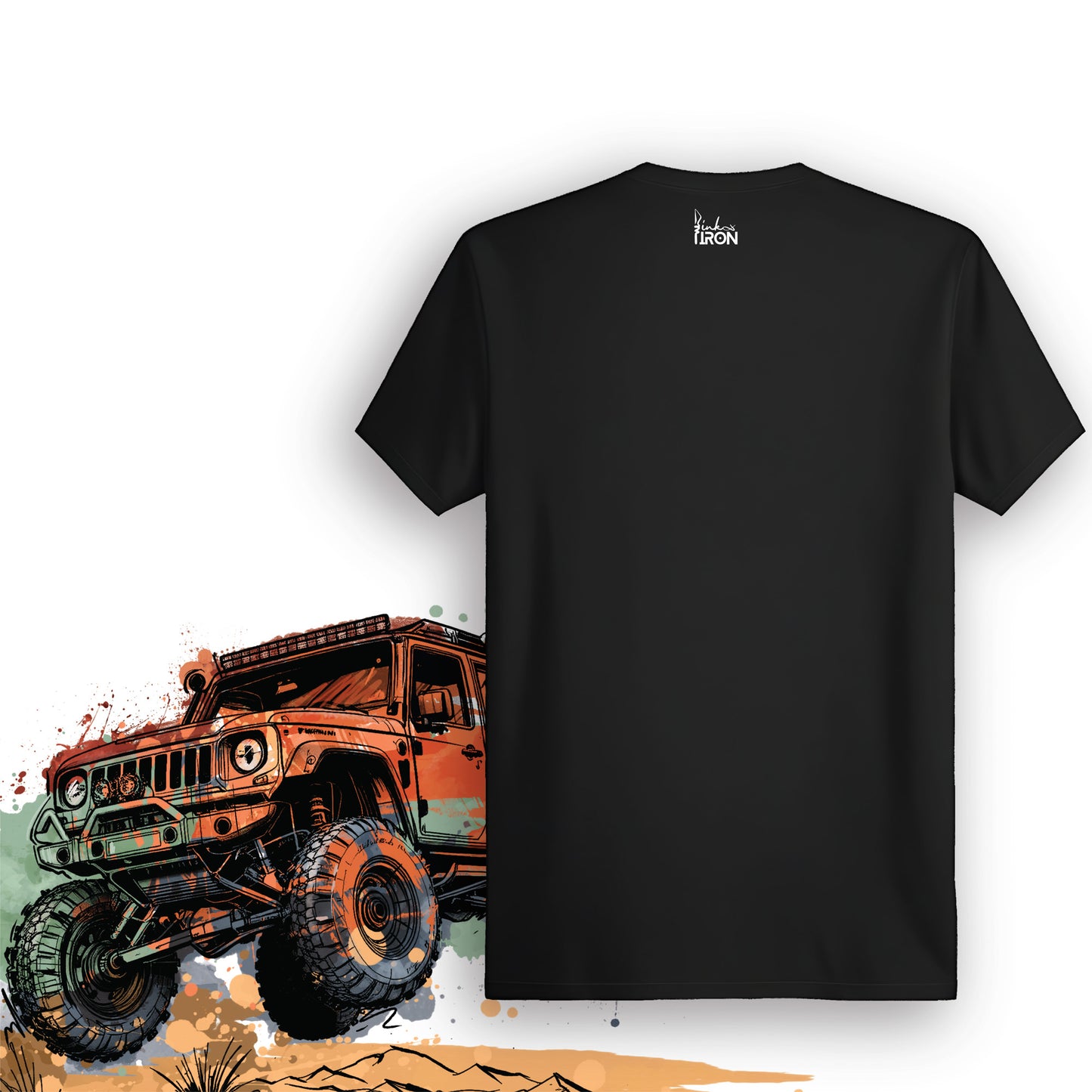 Desert Beast T-Shirt (Black) - Clean design with subtle Ink and Iron branding at the neckline, providing versatile everyday style with premium cotton comfort.