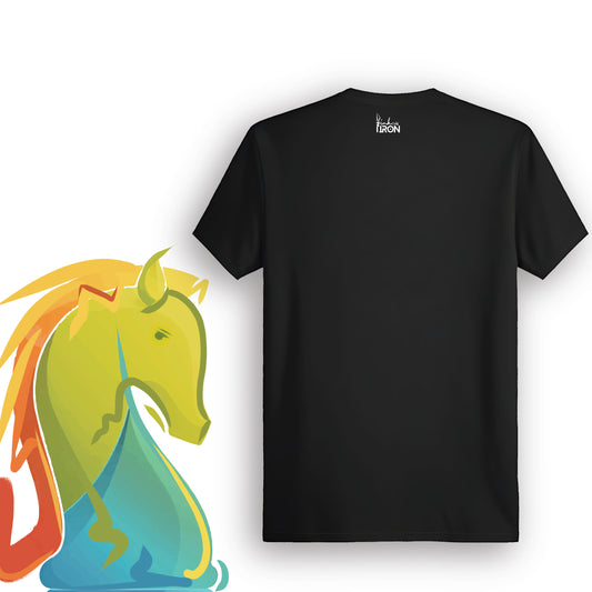 The Stallion T-Shirt (Black) – Plain black back, placing full impact on the colorful front.