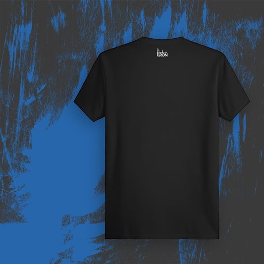 No Thrill Without Fear T-Shirt (Black) - Smooth, minimalist back to balance the energy of the front design and ensure maximum comfort.
