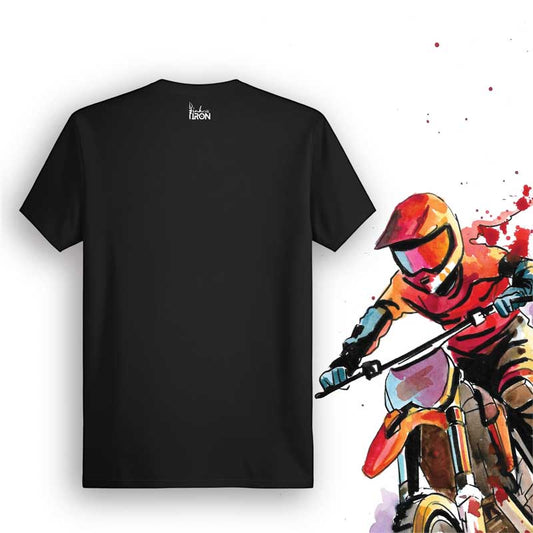 Dyno II Motorcycle T-Shirt (Black) – Back view of biker tee by Ink and Iron, with minimal yet bold design celebrating peak horsepower, torque gains, and fine-tuned performance on soft, breathable cotton.