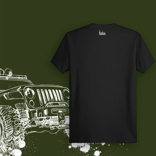Tail Gunner T-Shirt (Black) – A tribute to convoy warriors, this back view showcases a durable, comfortable tee designed for adventure lovers.