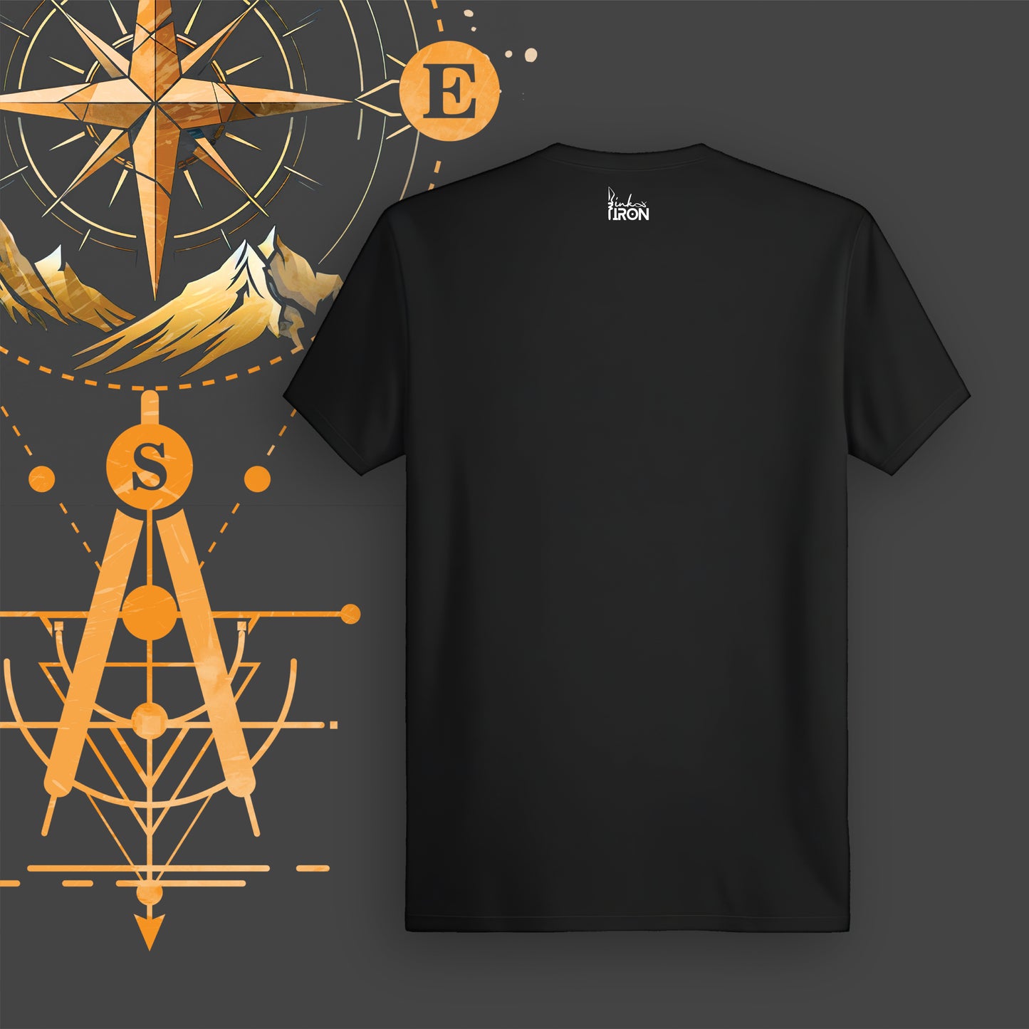Be Your Own Compass T-Shirt (Black) - Unprinted back for minimalist appeal and all-day ease.