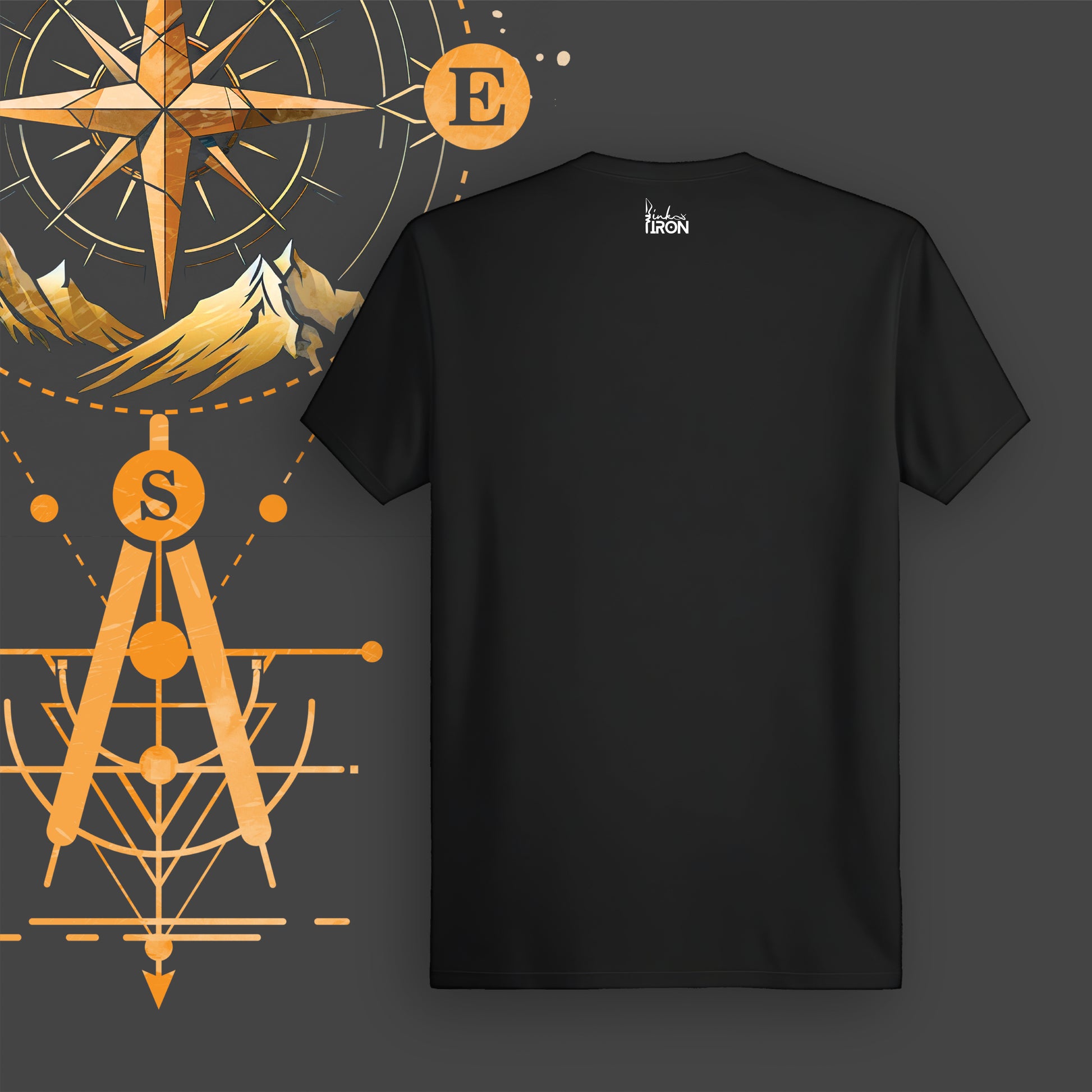 Be Your Own Compass T-Shirt (Black) - Unprinted back for minimalist appeal and all-day ease.