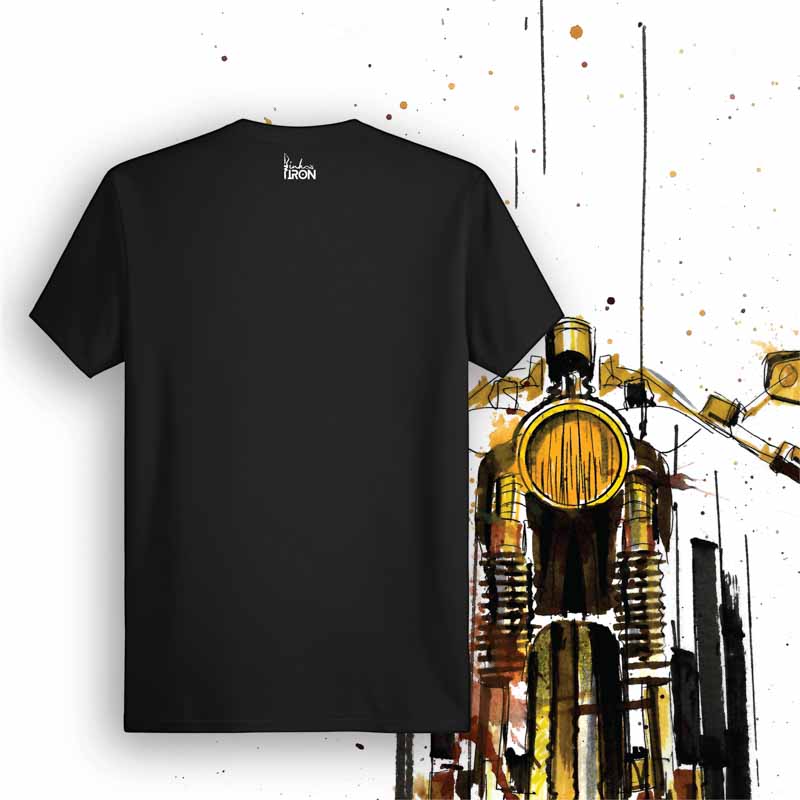 Street Fighter Motorcycle T-Shirt (Black) – Back view of biker tee by Ink and Iron, with minimal yet bold design capturing the raw energy of urban motorcycling on soft, breathable cotton.