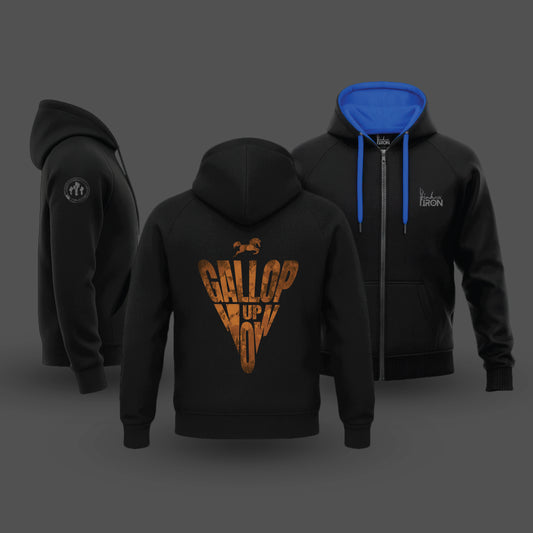 Ink and Iron Gallop Up Now Hoodie (Blue) - Ride Forward with Purpose