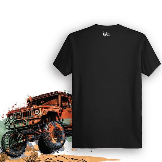 Desert Beast T-Shirt (Black) - Clean design with subtle Ink and Iron branding at the neckline, providing versatile everyday style with premium cotton comfort.