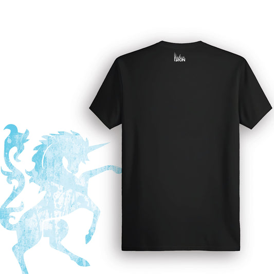The White Horse T-Shirt (Black) – Plain black back that contrasts the bright front design.