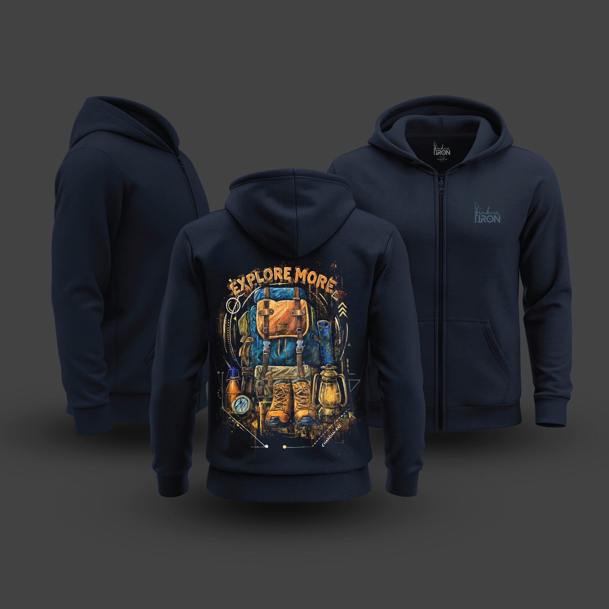 Expressive hand-painted artwork printed on the back, layered with color, depth, and motion - each piece finished individually, ensuring a true one-of-one identity.

