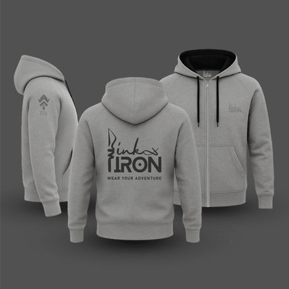  Ink and Iron Logo Hoodie in Gray - Minimalist lifestyle hoodie with logo print.