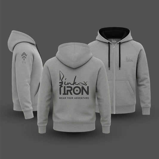  Ink and Iron Logo Hoodie in Gray - Minimalist lifestyle hoodie with logo print.