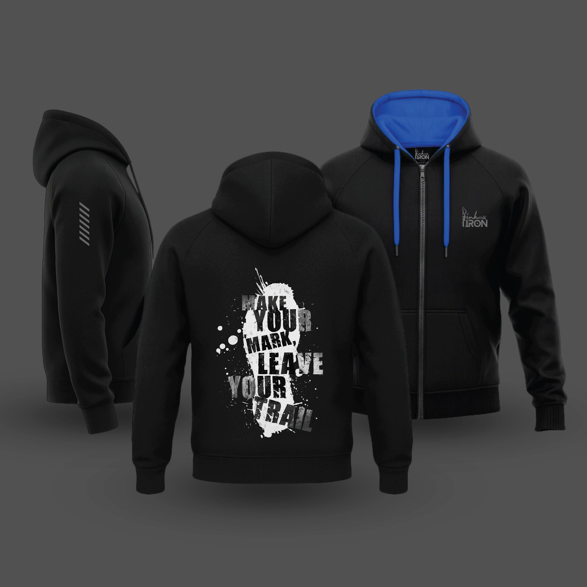 Ink and Iron Make Your Own Mark Hoodie in Blue - Rider’s hoodie symbolizing independence and bold spirit.
