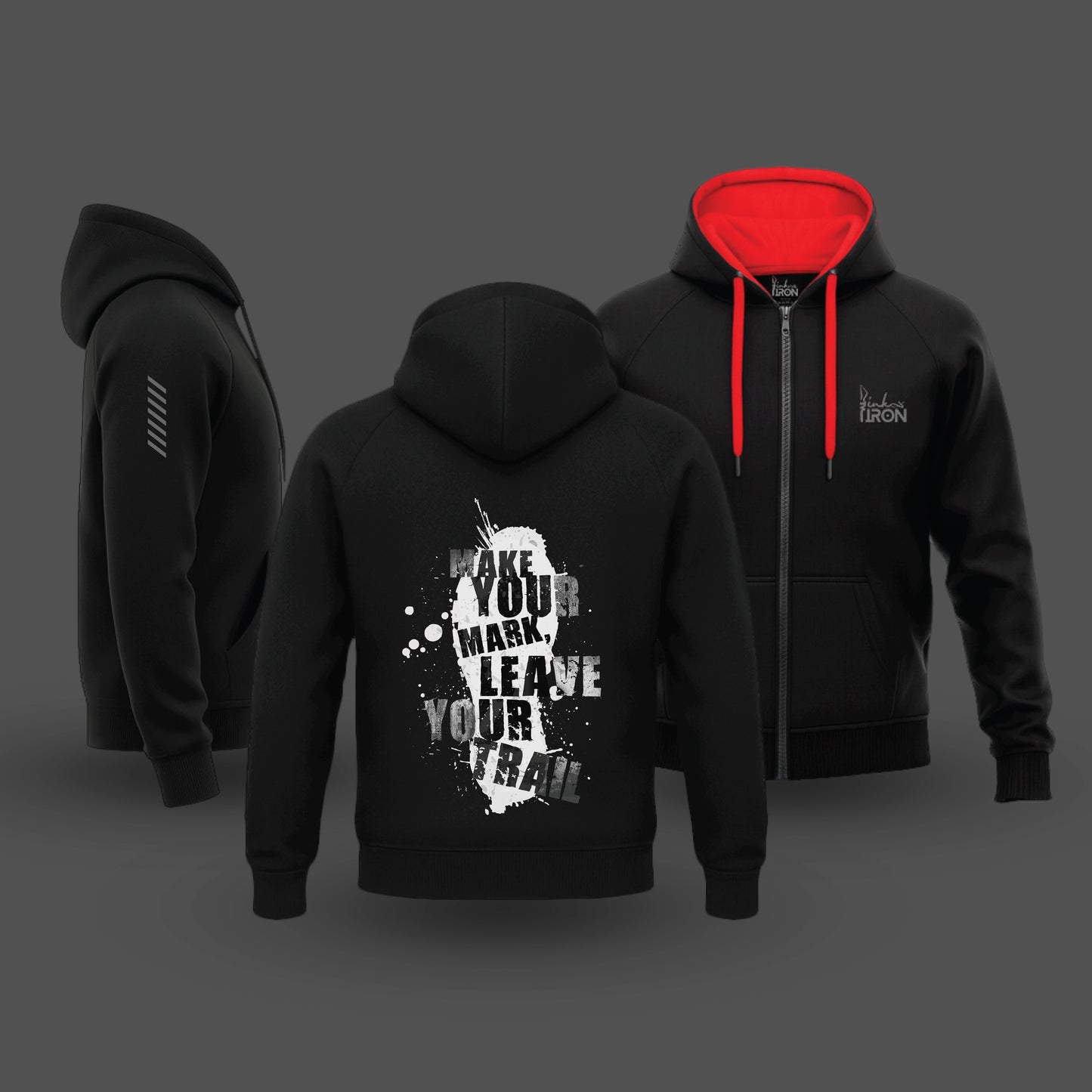 Ink and Iron Make Your Own Mark Hoodie in Black - Moto lifestyle hoodie with bold typography design.