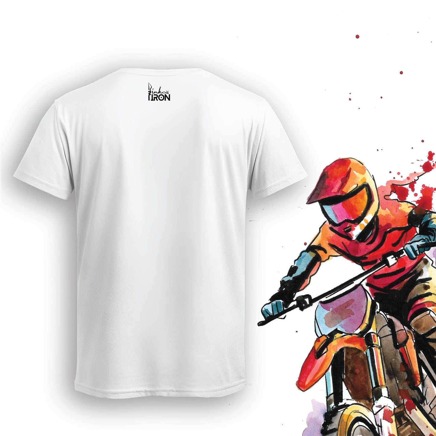 Dyno T-Shirt (White) – Back view of a minimalist design by Ink and Iron, keeping the focus on comfort, airflow, and everyday wearability.